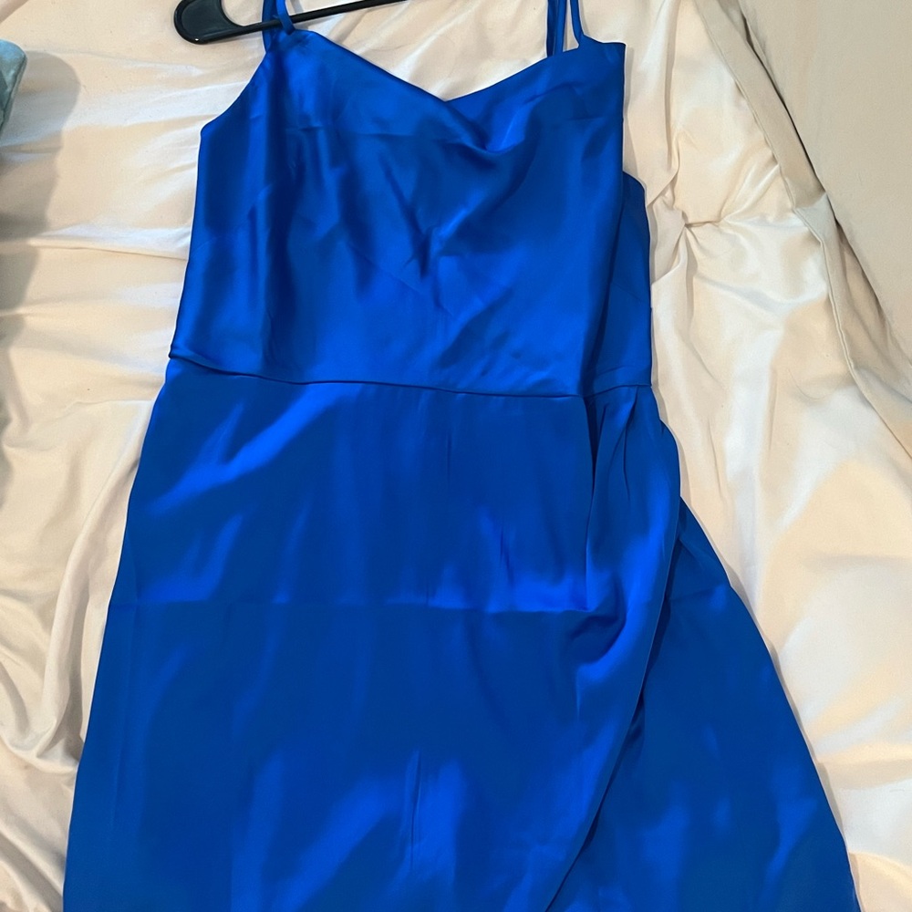 Electric Blue Wrap Skirt Shorts Romper